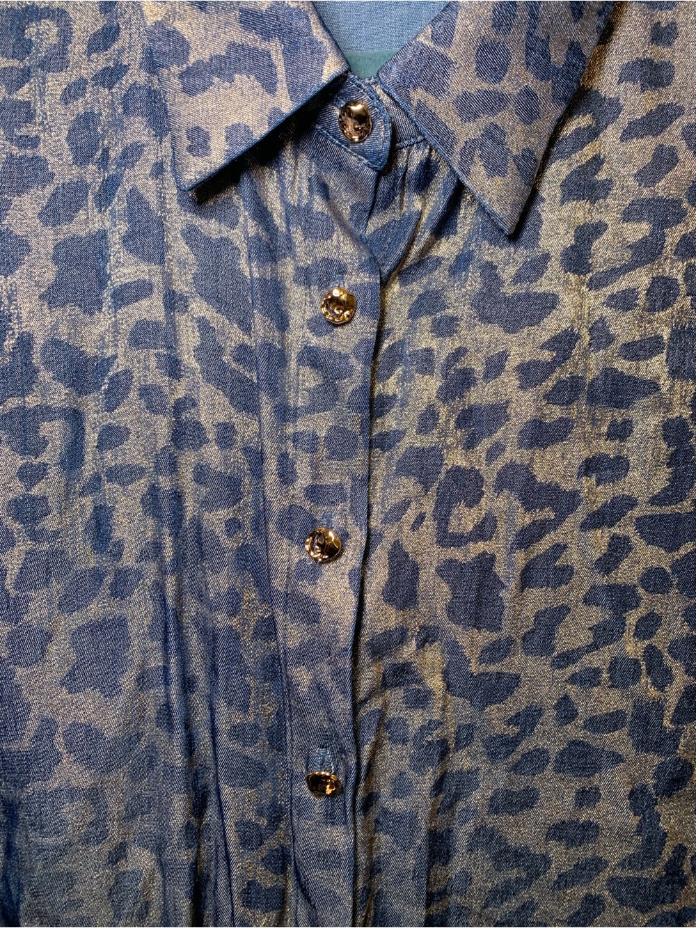 Blue Animal-Print Lightweight Shirt Jacket - Women's - Picture 2 of 5